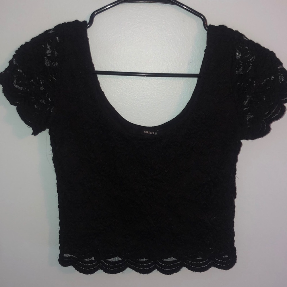 Black Lace Crop Top